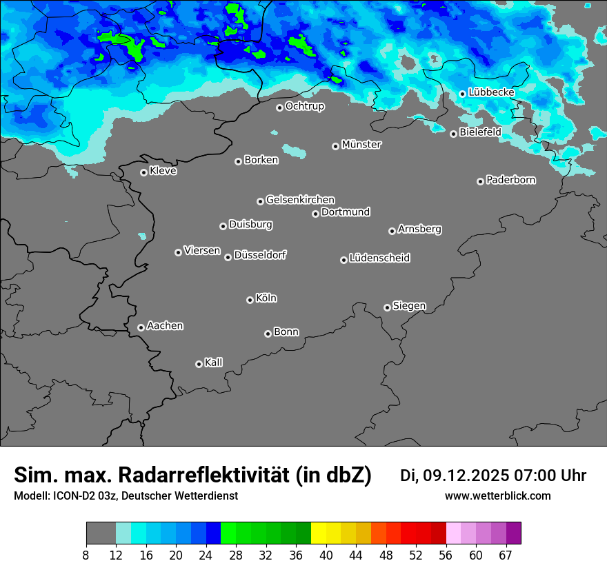 Modellkarten Simuliertes Radarbild
