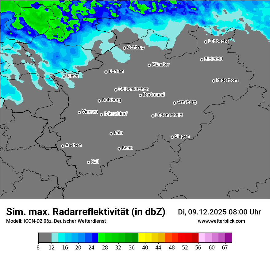 Modellkarten Simuliertes Radarbild
