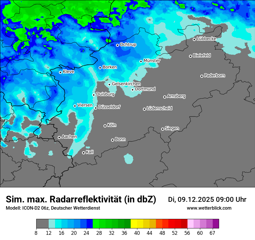 Modellkarten Simuliertes Radarbild