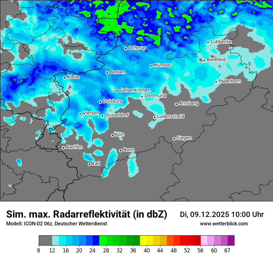 Modellkarten Simuliertes Radarbild