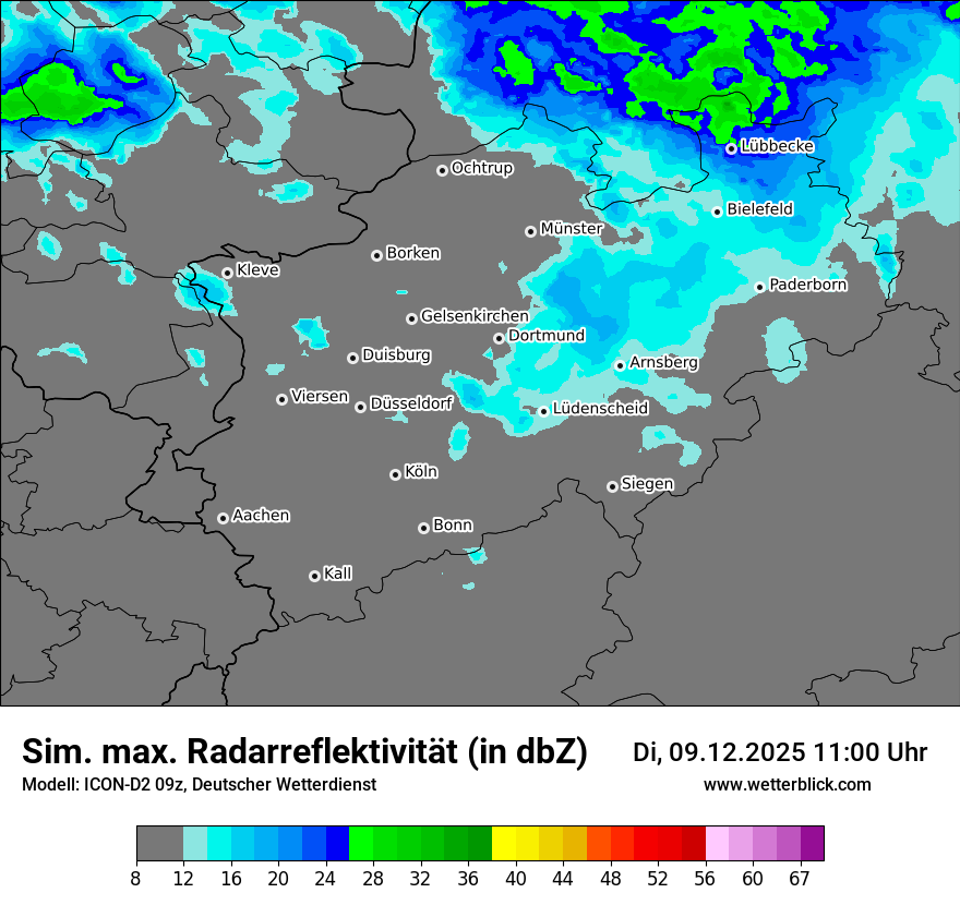 Modellkarten Simuliertes Radarbild
