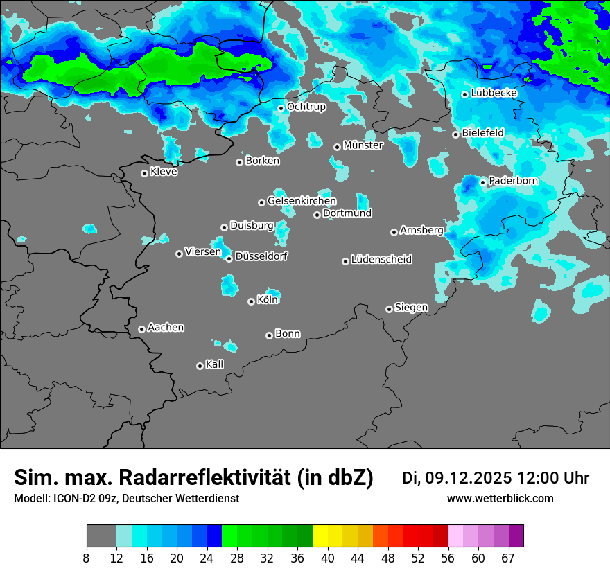 Modellkarten Simuliertes Radarbild