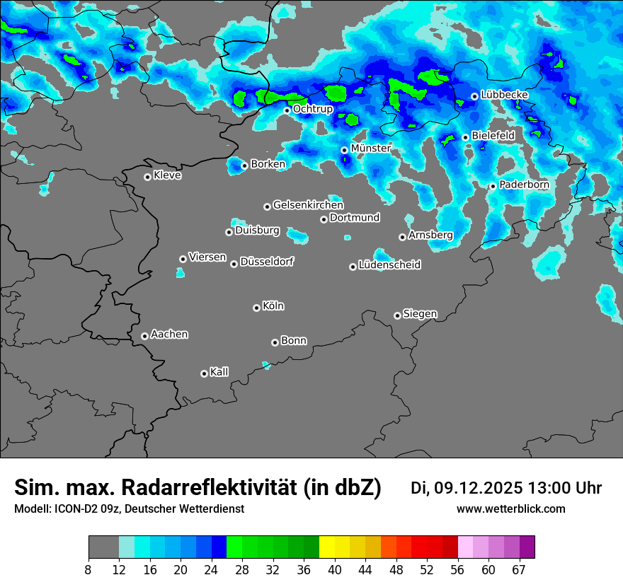 Modellkarten Simuliertes Radarbild