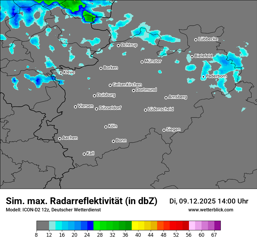 Modellkarten Simuliertes Radarbild