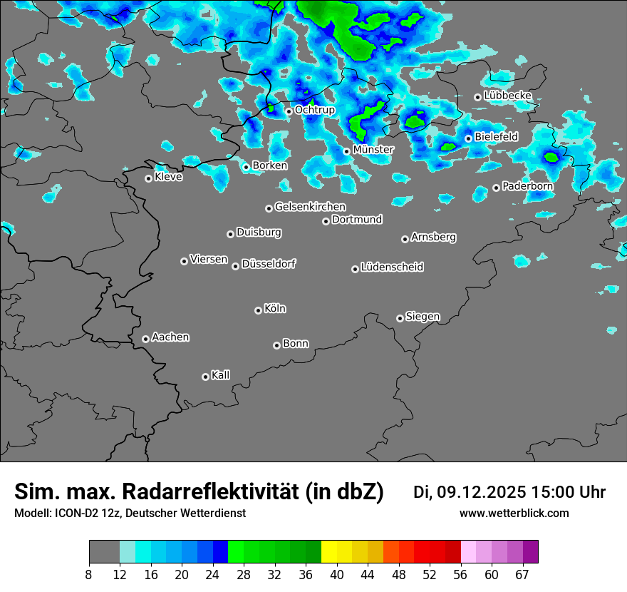 Modellkarten Simuliertes Radarbild