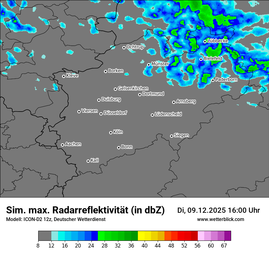 Modellkarten Simuliertes Radarbild