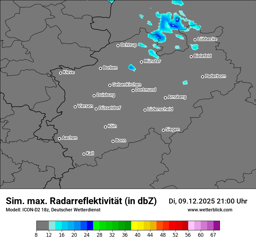 Modellkarten Simuliertes Radarbild