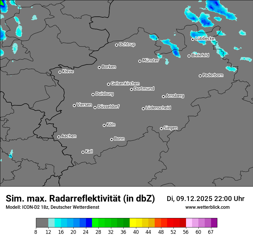 Modellkarten Simuliertes Radarbild
