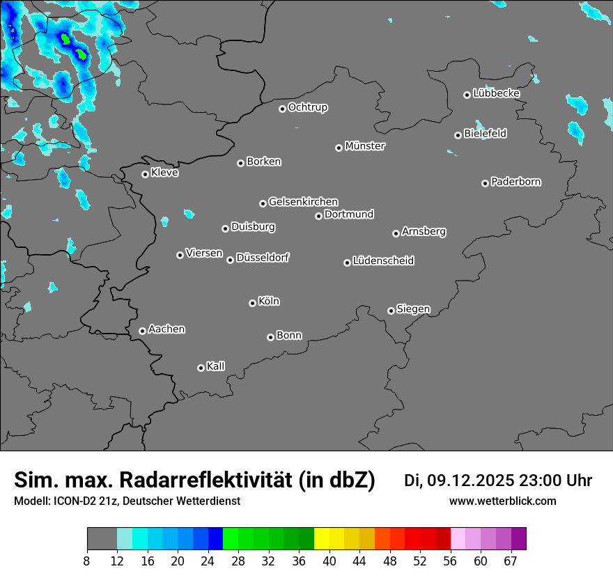 Modellkarten Simuliertes Radarbild