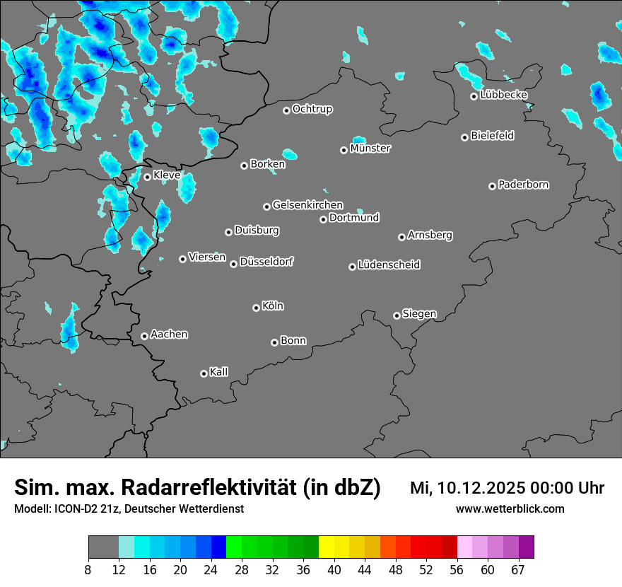 Modellkarten Simuliertes Radarbild