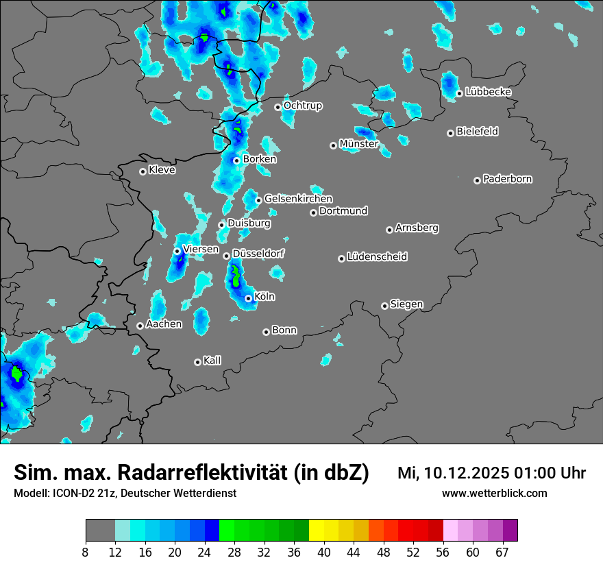 Modellkarten Simuliertes Radarbild