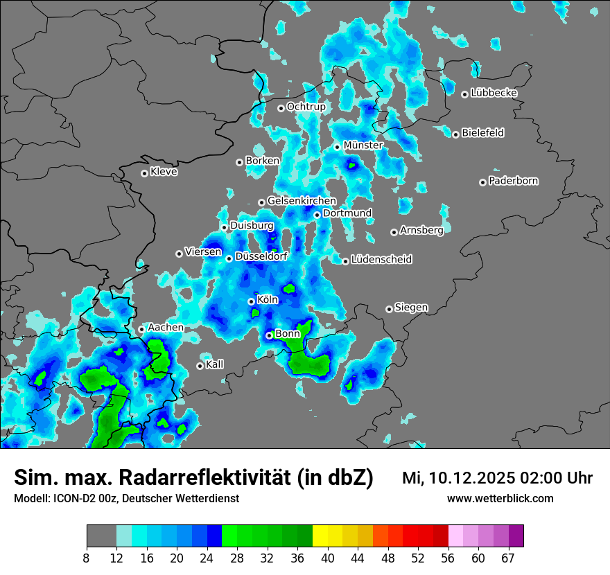 Modellkarten Simuliertes Radarbild