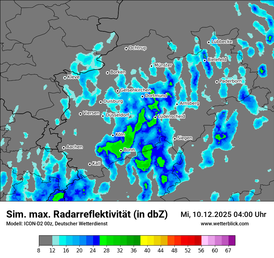 Modellkarten Simuliertes Radarbild