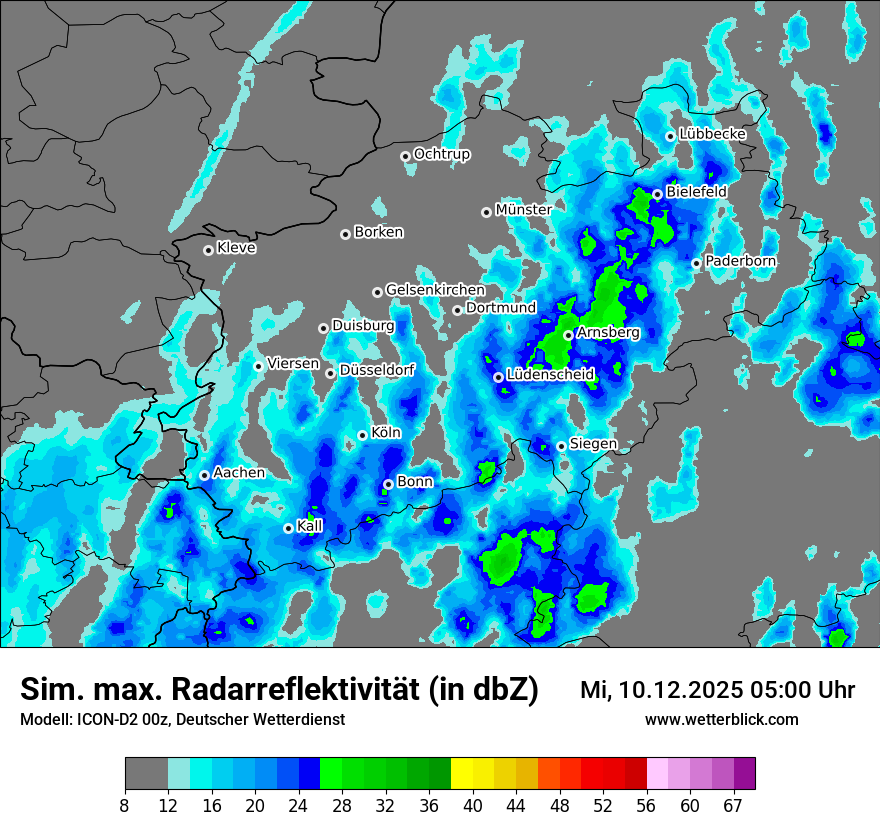 Modellkarten Simuliertes Radarbild