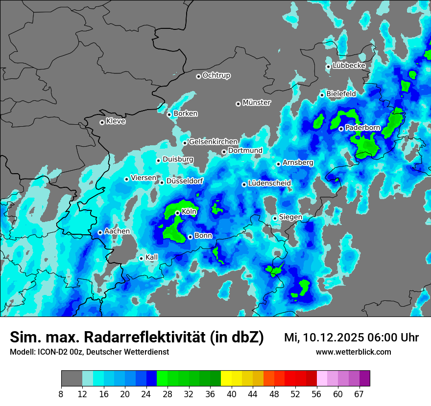 Modellkarten Simuliertes Radarbild