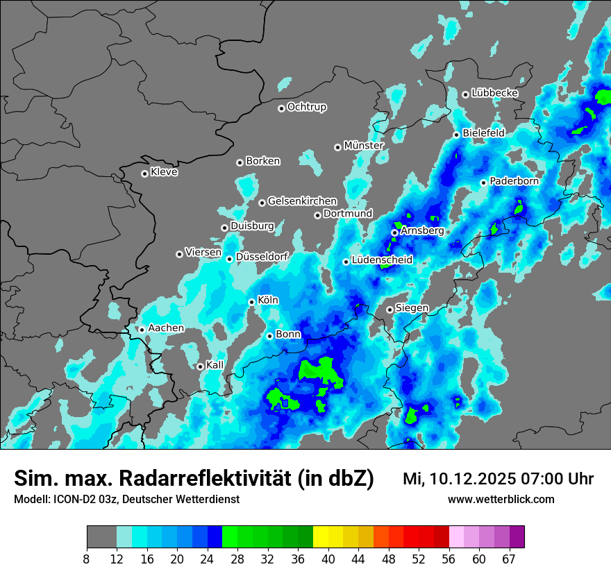 Modellkarten Simuliertes Radarbild