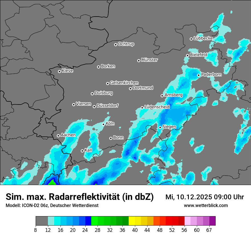 Modellkarten Simuliertes Radarbild