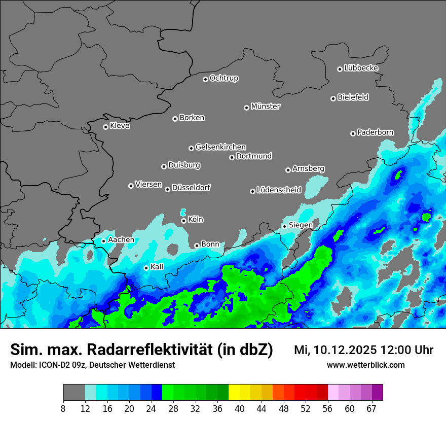 Modellkarten Simuliertes Radarbild
