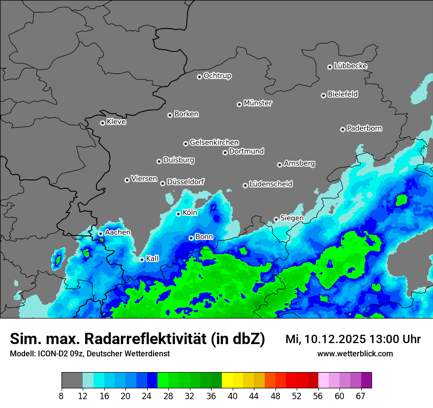 Modellkarten Simuliertes Radarbild