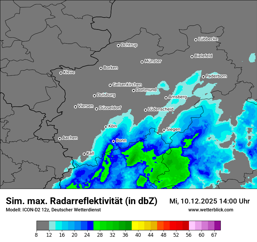 Modellkarten Simuliertes Radarbild