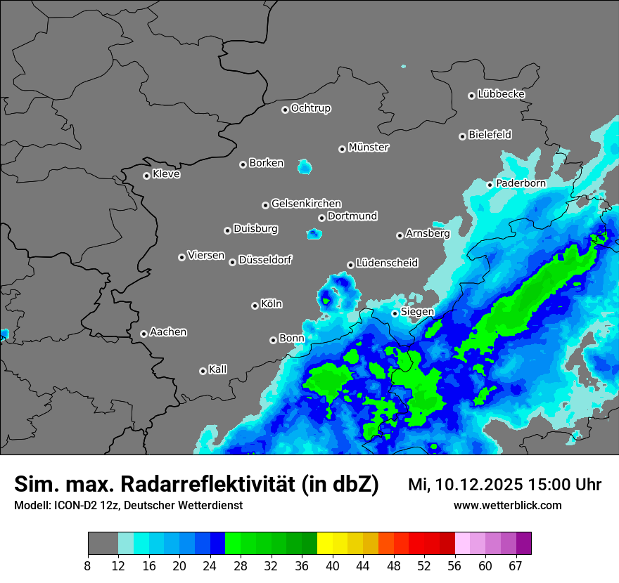 Modellkarten Simuliertes Radarbild