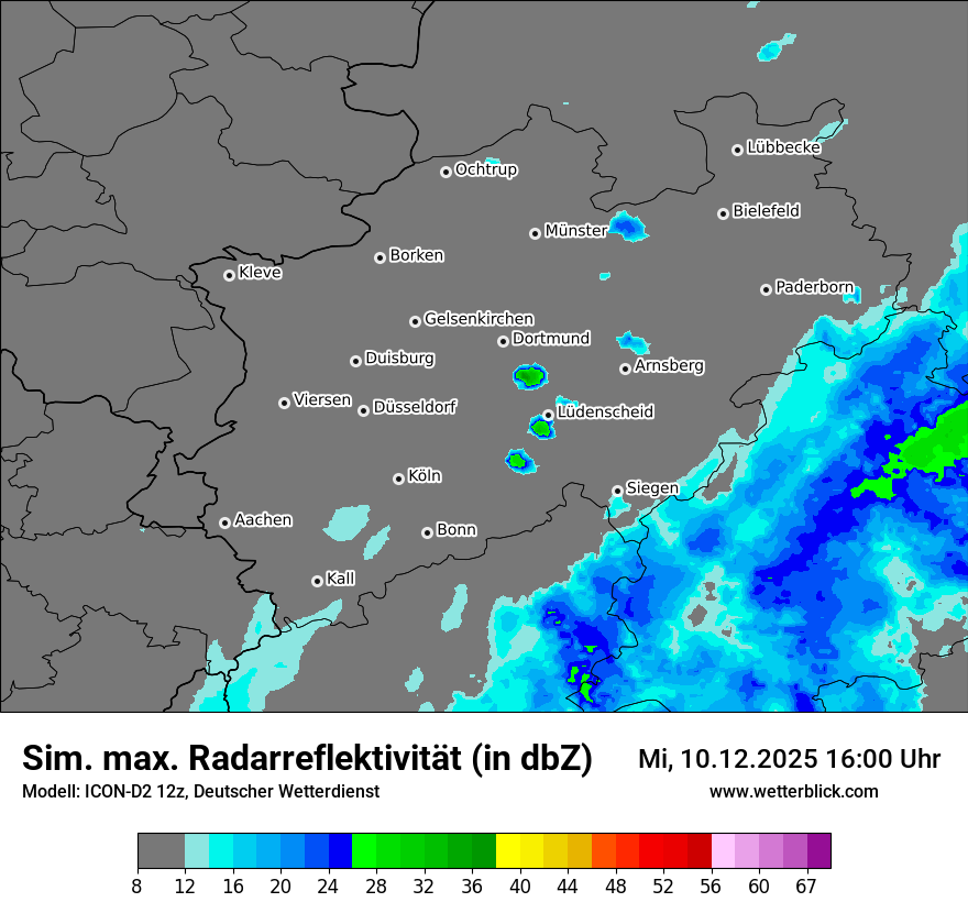 Modellkarten Simuliertes Radarbild