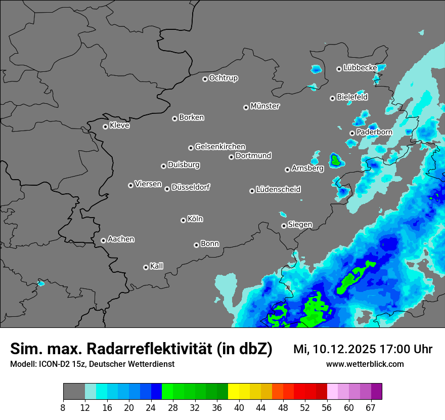 Modellkarten Simuliertes Radarbild