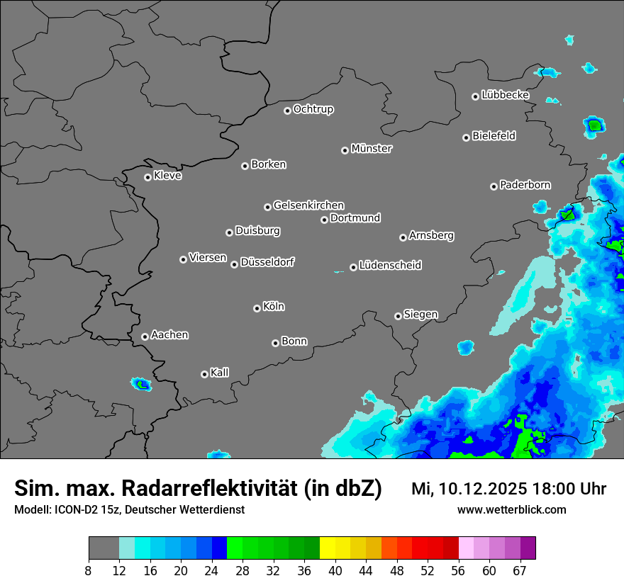 Modellkarten Simuliertes Radarbild