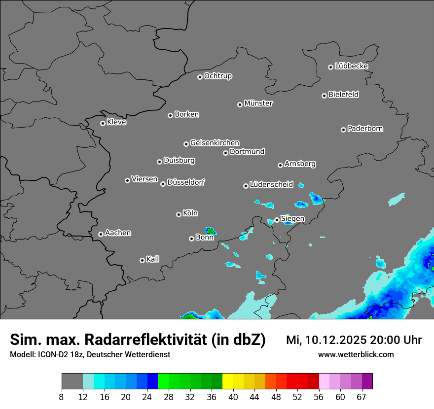 Modellkarten Simuliertes Radarbild