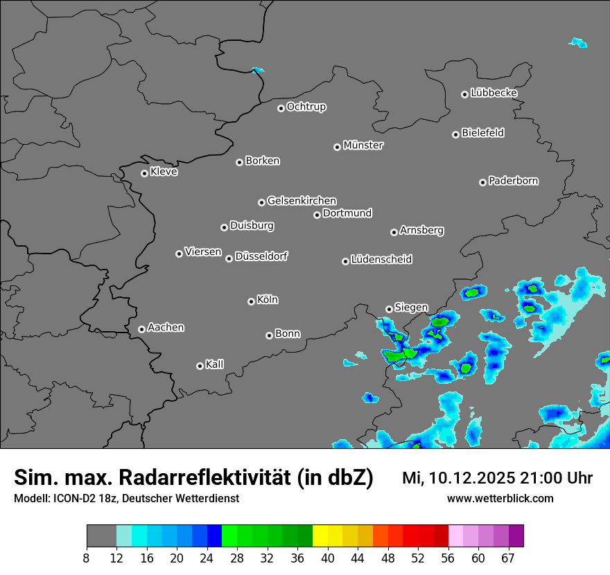 Modellkarten Simuliertes Radarbild