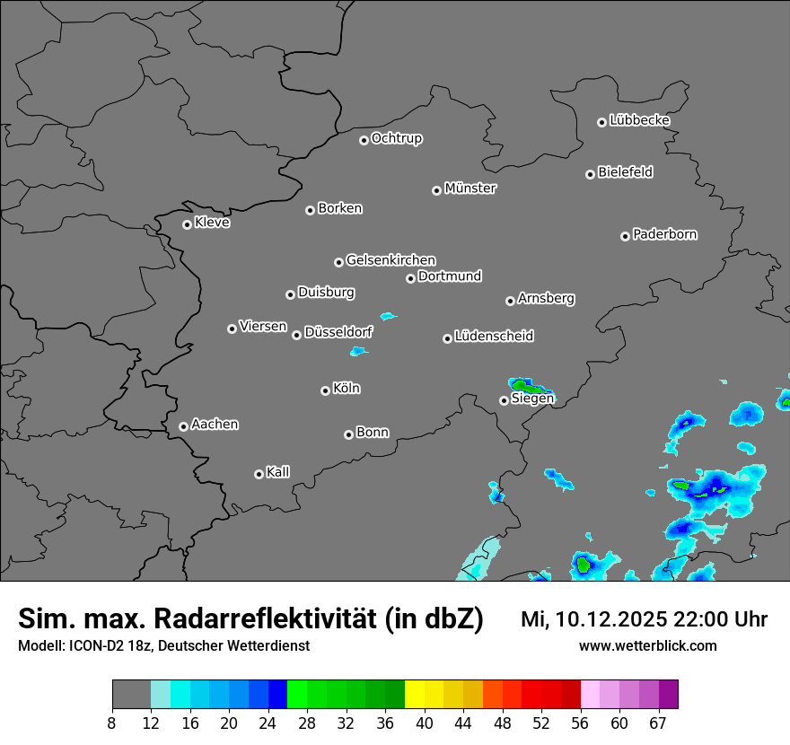 Modellkarten Simuliertes Radarbild