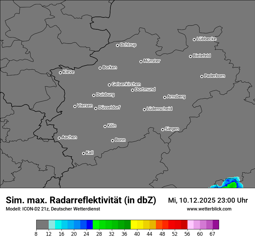 Modellkarten Simuliertes Radarbild