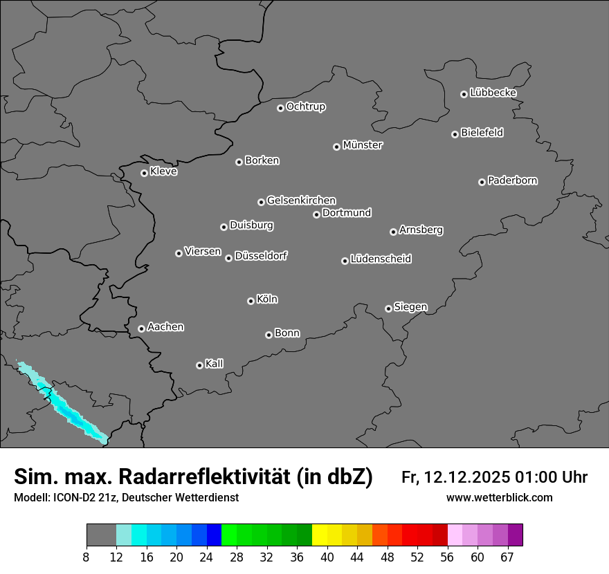 Modellkarten Simuliertes Radarbild