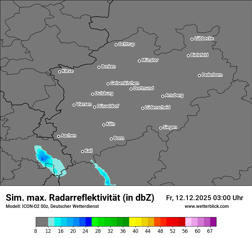 Modellkarten Simuliertes Radarbild
