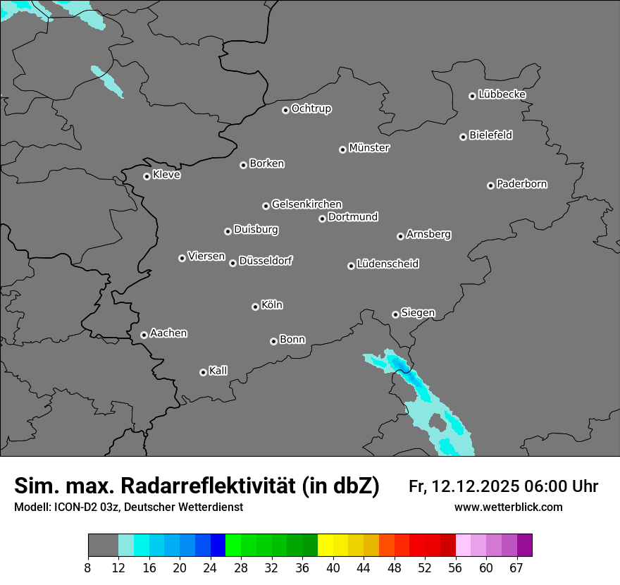 Modellkarten Simuliertes Radarbild