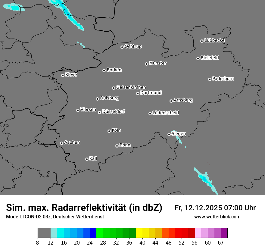 Modellkarten Simuliertes Radarbild