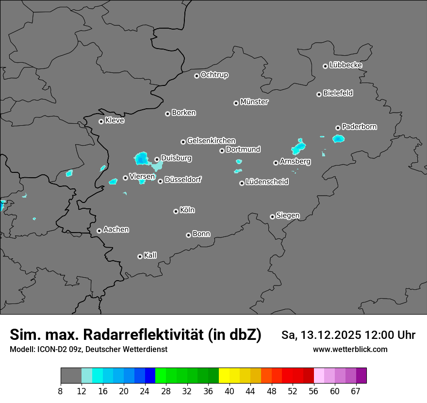 Modellkarten Simuliertes Radarbild
