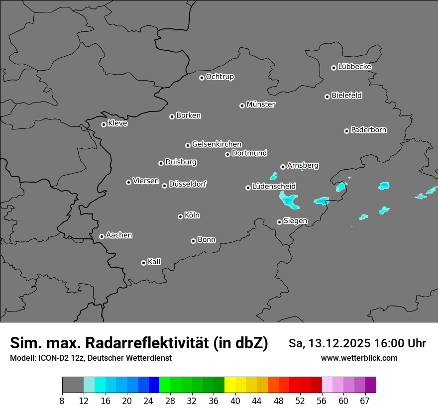 Modellkarten Simuliertes Radarbild