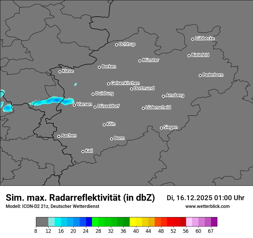 Modellkarten Simuliertes Radarbild
