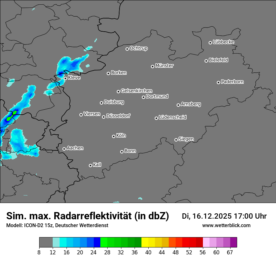 Modellkarten Simuliertes Radarbild
