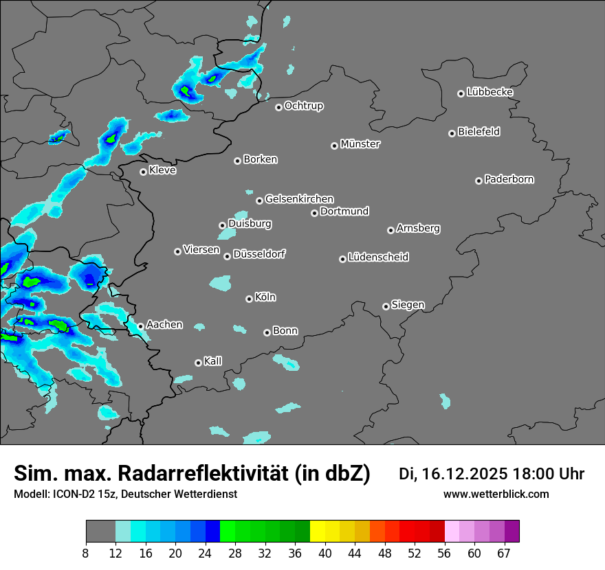 Modellkarten Simuliertes Radarbild