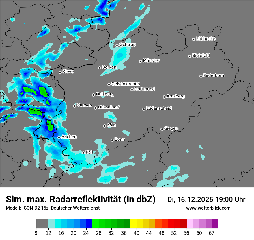 Modellkarten Simuliertes Radarbild