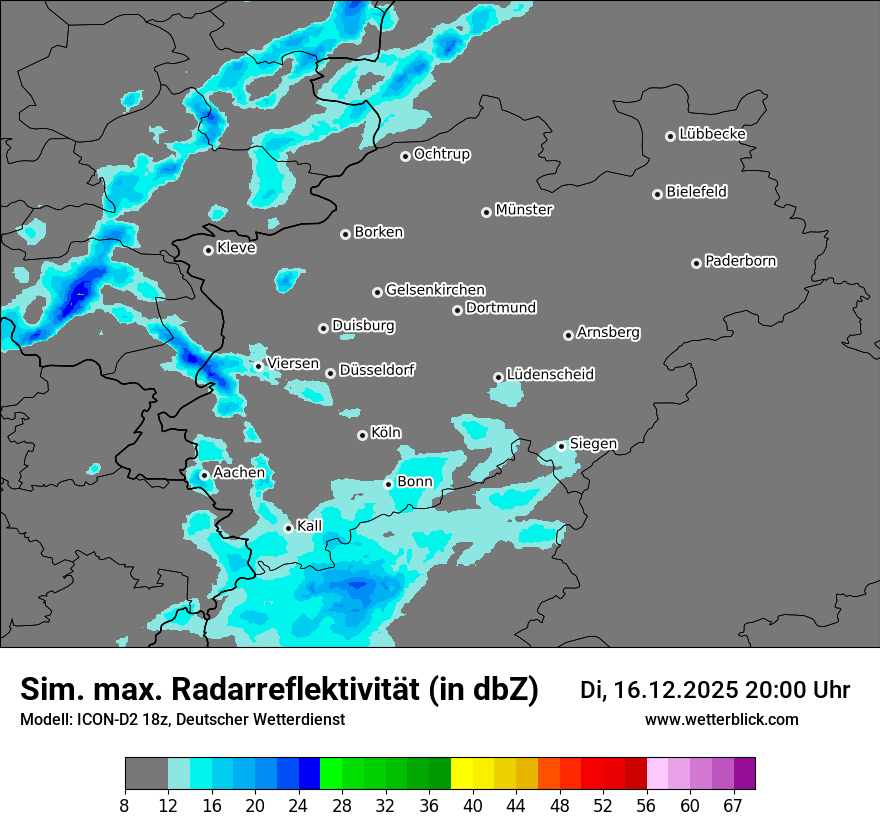 Modellkarten Simuliertes Radarbild