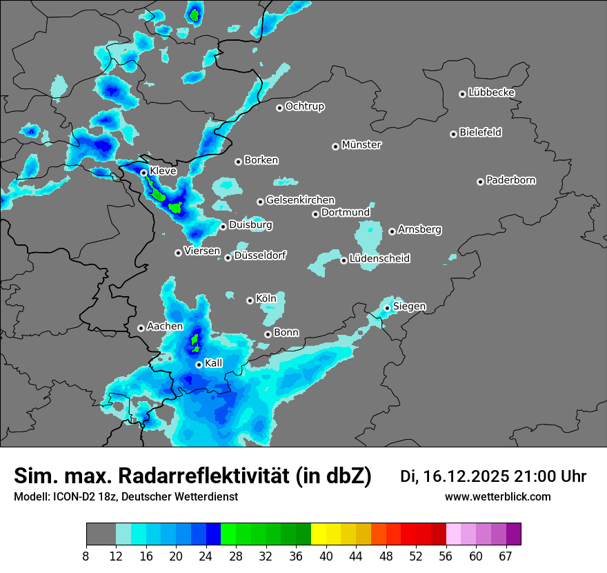Modellkarten Simuliertes Radarbild