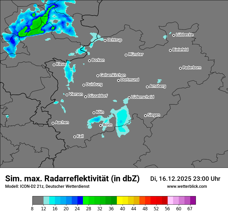 Modellkarten Simuliertes Radarbild