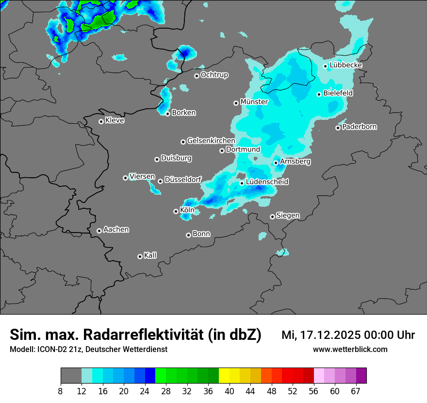 Modellkarten Simuliertes Radarbild
