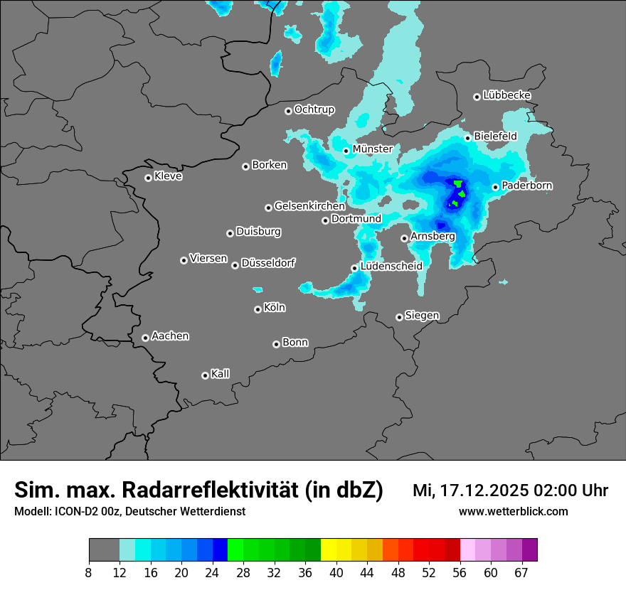 Modellkarten Simuliertes Radarbild