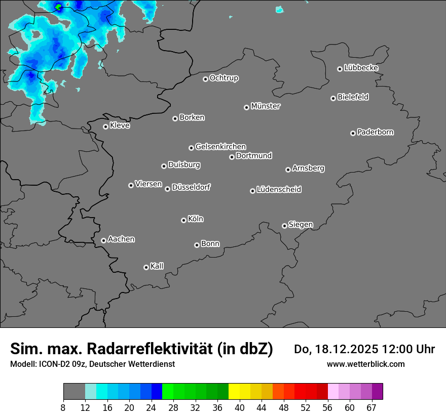 Modellkarten Simuliertes Radarbild