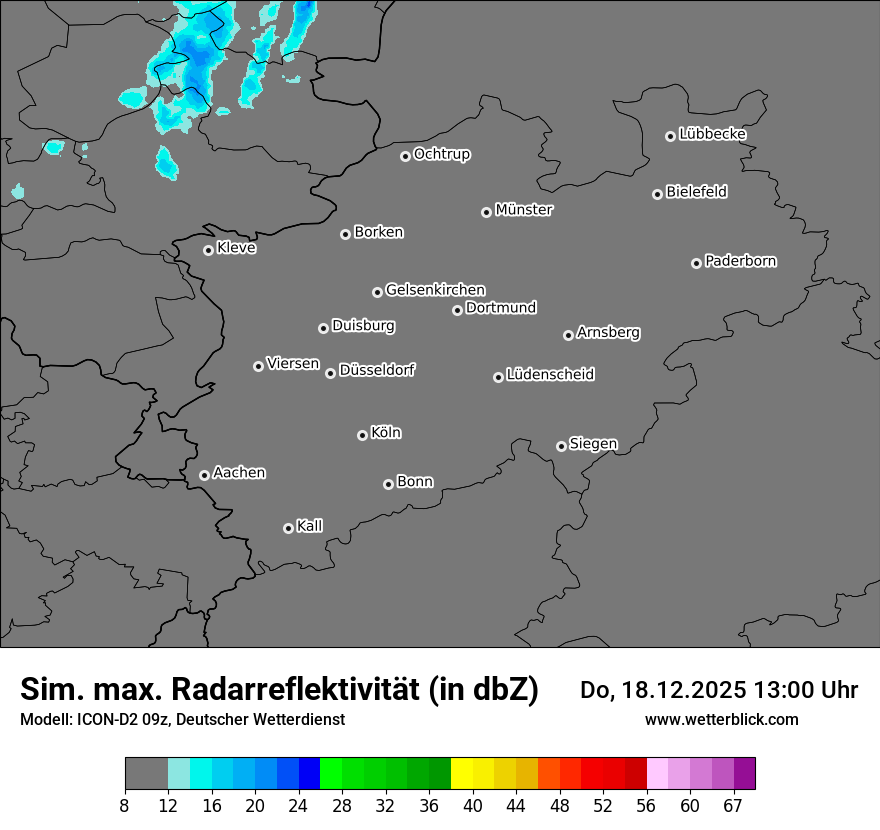 Modellkarten Simuliertes Radarbild