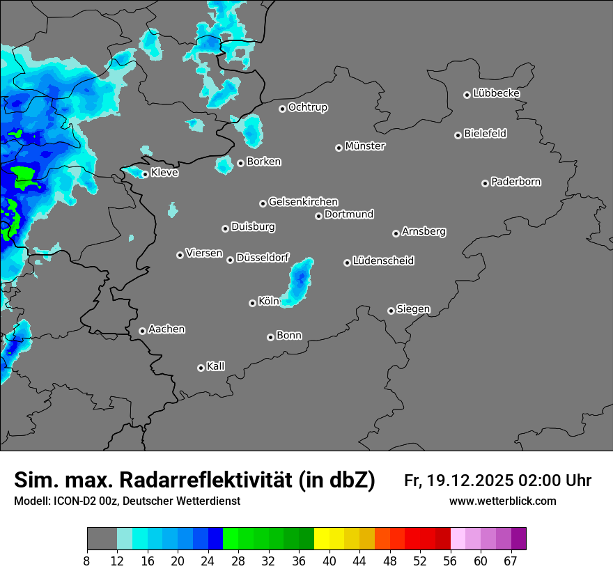 Modellkarten Simuliertes Radarbild